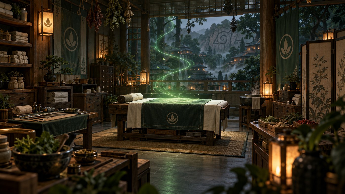 Salle de soins du Pôle Médical baignée de chakra vert